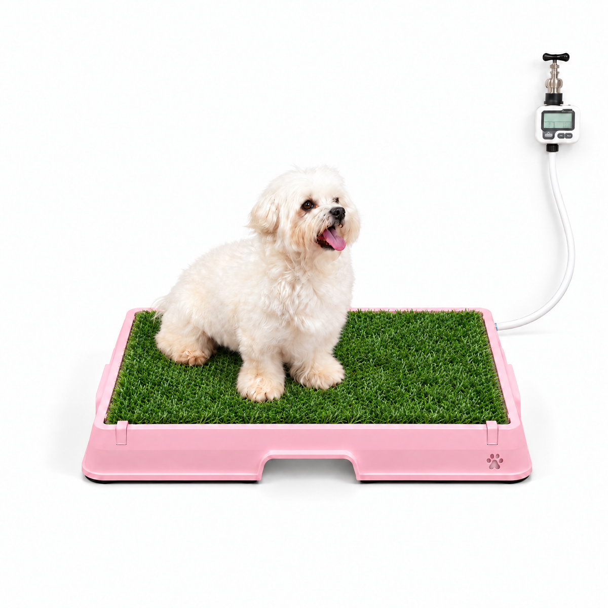 Petzy Smart Dog Potty in Pink with grass top, small dog