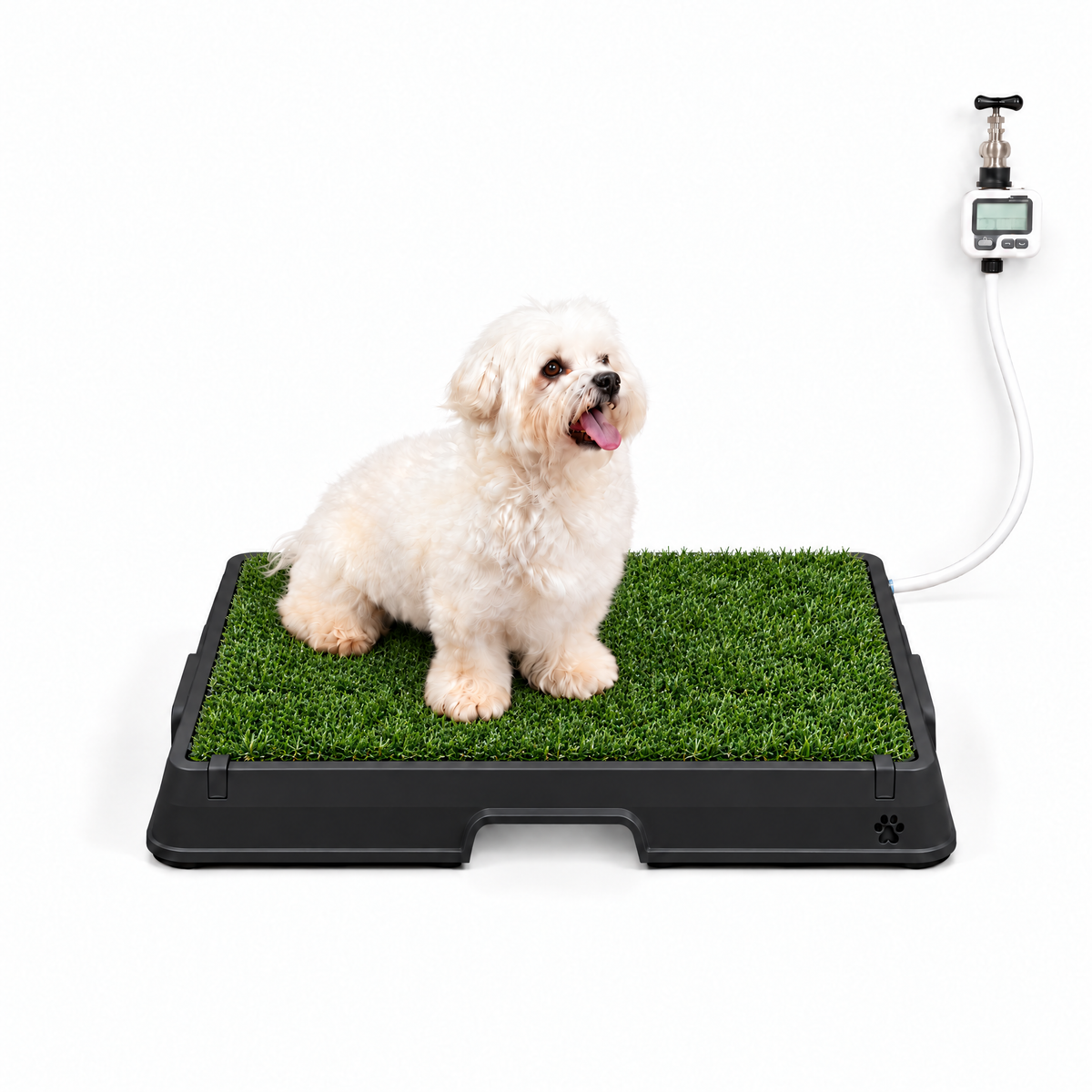 Petzy Smart Dog Potty in All Black with grass top, small dog